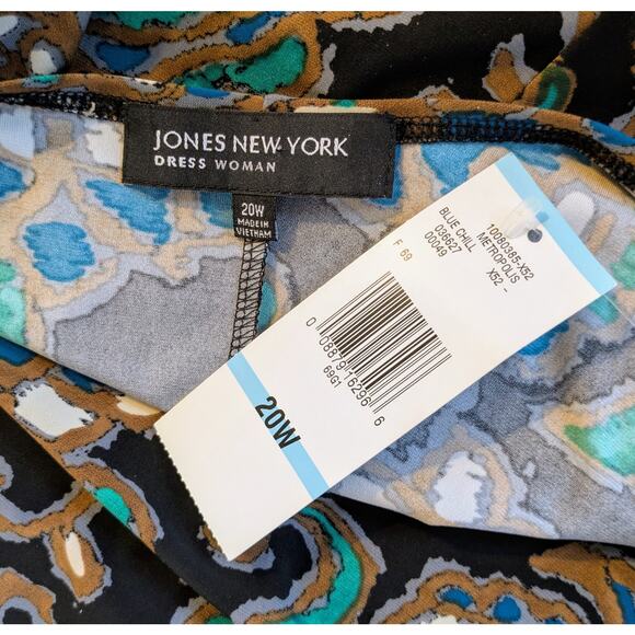 Jones New York Metropolis Dress Faux Wrap Ruched 3/4 Sleeve Flowy Career 20W NEW - Picture 10 of 11